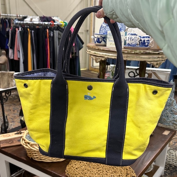 J. Crew Handbags - J crew yellow whale embroidered beach tote bag